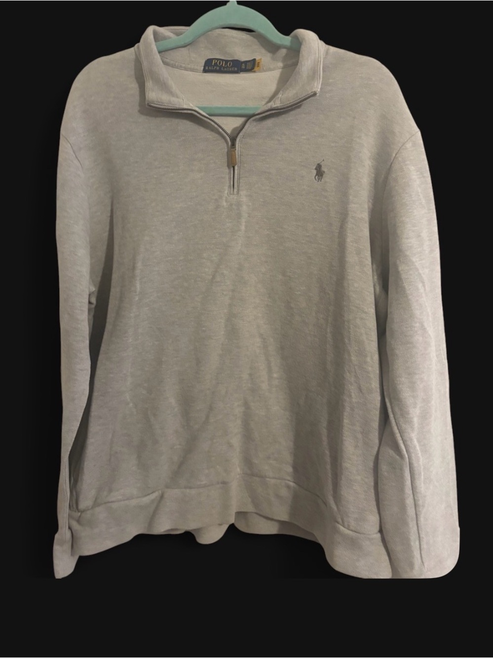 Ralph Lauren Men's Light Gray Half-Zip Pullover Sweater